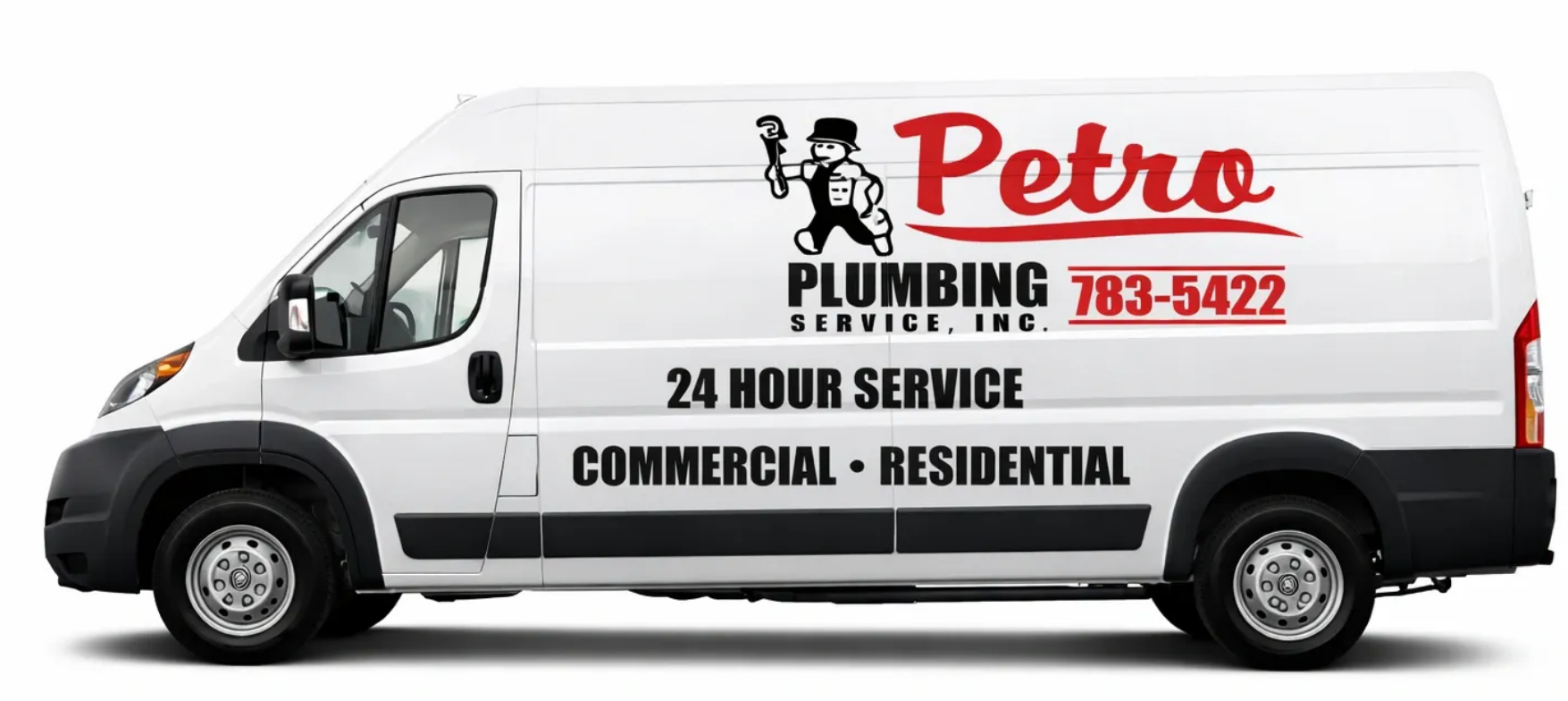 Petro Plumbing service van in Brevard County, Florida